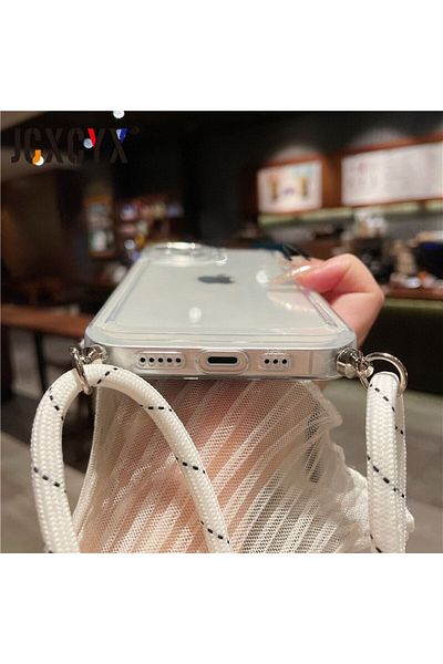 GAGA ELEKTRONİK High Quality Transparent Strap Case for iPhone 13