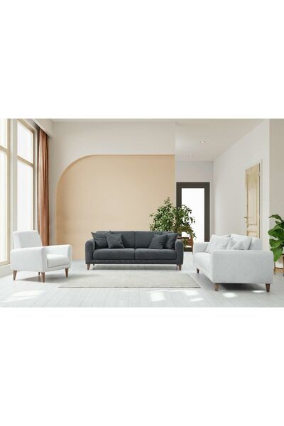 Minar Sare 3+3+1 Berjer Koltuk Takım (Koyu Gri+Ares Byz)