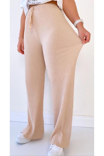 ipek collection Pantaloni și pantaloni de trening pentru femei, afumati, 3 piese - Camel- Black, îmbrăcăminte ocazională pentru acasă