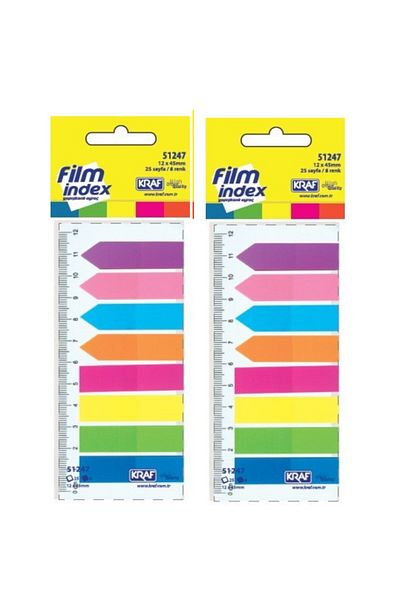 KRAF 8 Colors x 25 Sheets 2-Pack Transparent Film Indox - 12x45mm