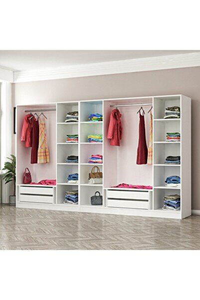 Minar Kale 210cm 7 Bolme 4 Cek Gıyınme Dlp Beyaz