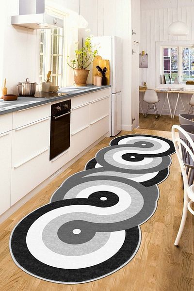 West Home Digital Printed Non-Slip Based - Stain Resistant Kitchen and Living Room Carpet, Runner