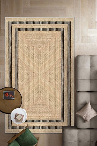 West Home Beige Living Room Carpet - Machine Washable, Non-Slip Base and Stain Resistant Runner