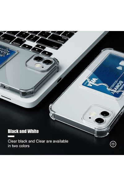 GAGA ELEKTRONİK iPhone 11 Transparent Card Holder Antishock Camera Protection Case