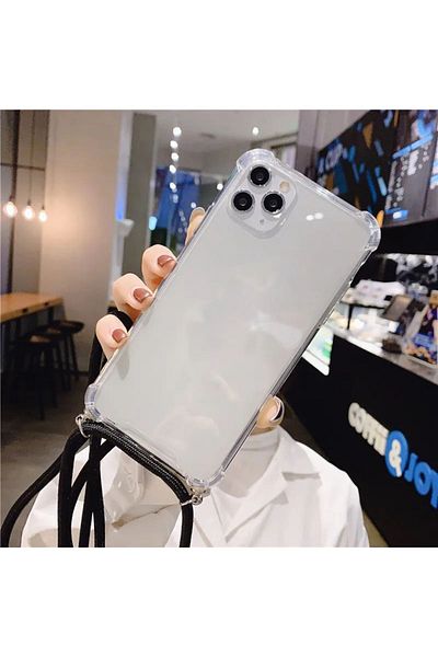 GAGA ELEKTRONİK iPhone 14 Pro Max Transparent Strap Case (Compatible Model with Headboard)