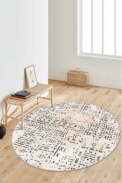 West Home Ψηφιακή εκτύπωση Αντιολισθητική βάση που πλένεται Στρογγυλό χαλί κο...