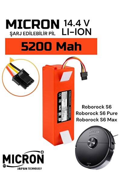 Micron Roborock S6 , S6 Pure Batarya Kutulu 5200mah Pil Akıllı Robot Süpürge ...