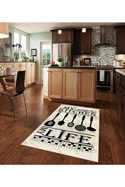 West Home Dijital Baskılı Yıkanabilir Kaymaz Taban Mutfak Halısı