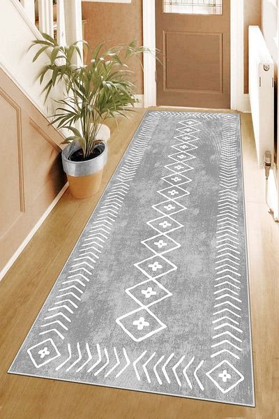 West Home Stain Resistant Modern Cut Kitchen Runner with Washable and Non-Slip Base - Carpet Runner