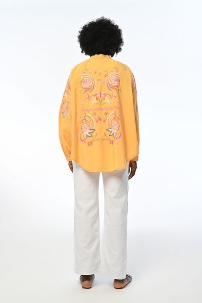 Orfeo Negro WOMEN'S BACK AND ARM EMBROIDERED OVERSIZE KIMONO