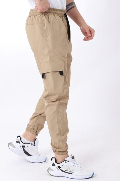 Stilkombin Τυπωμένο αλεξίπτωτο ύφασμα Cargo/Jogger Bottom - Ελαστικό πόδι PLDP 02_0347
