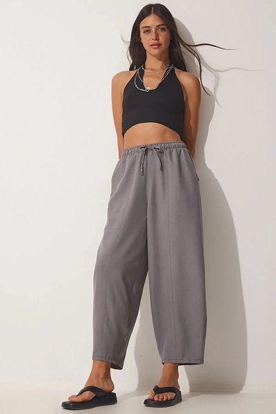 My Blog Gray Ayrobin Baggy Trousers - Women's, Elastic Waist