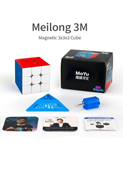 hediyecik Moyu Speed 3m 3x3 Mıknatıslı Manyetik Zeka Küpü Akıl Küpü Rübik Küp...