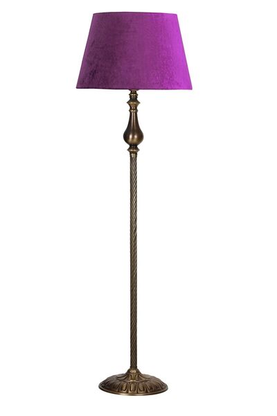 Vinner Antony Eskitme Burgulu Metal Lambader - Mor Kadife