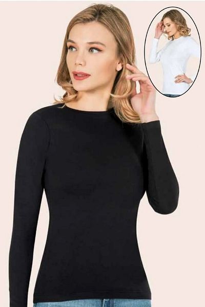 Anıt 3 Pieces Crew Neck Cotton Fit Badi - Long Sleeve