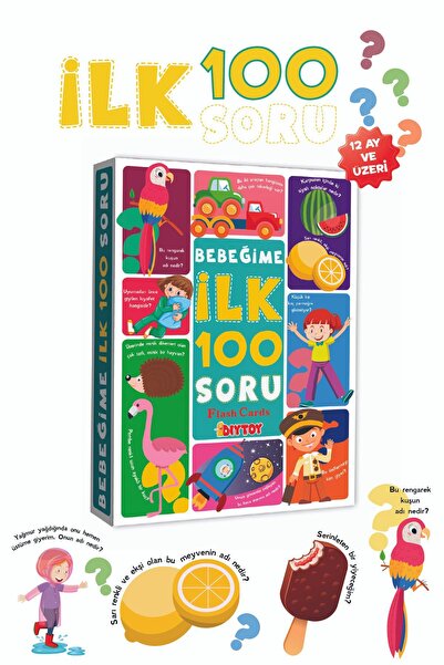 Diytoy Bebeğime İlk 100 Soru Zeka Kartları -Bebek Etkinlik