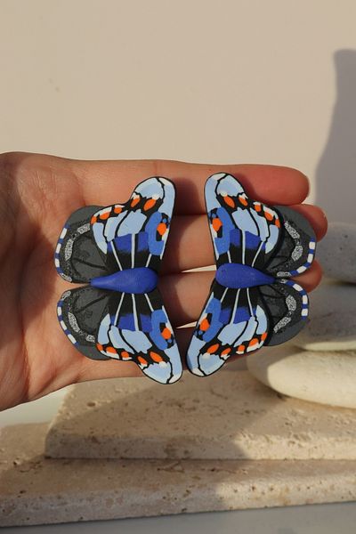 Gizy Store Big Blue Butterfly - Polymer Clay Handmade