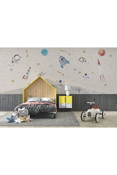 LOTUS AURA Bebek Astronot Duvar Kağıdı Uzay Gemisi Duvar Resmi Çocuk Odası Duvar Posteri