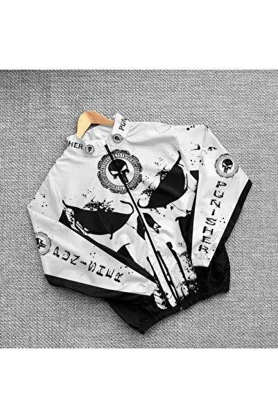 MHM FASHİON Paraşüt kumaş Unisex Kuru Kafa Baskılı Rüzgarlık