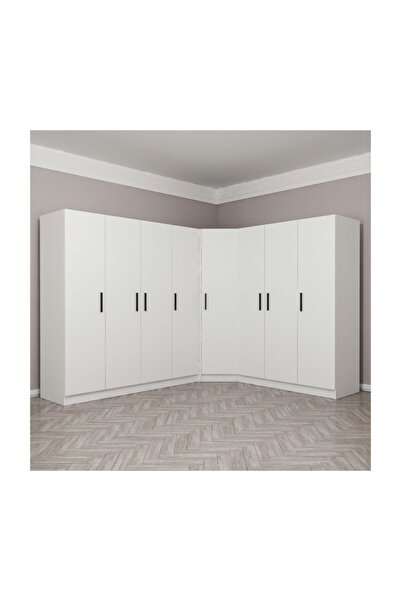 Minar Kale 8 Kapak 4ç Köşe Zincir Dolap - Beyaz