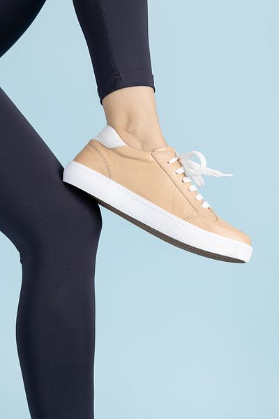 Getcho Rivero Women's Sneakers - Genuine Leather, Beige White
