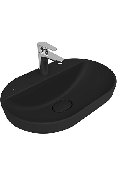 KALE Zero 2.0 60x40 Cm Mat Siyah Yarı Gömme Oval Lavabo