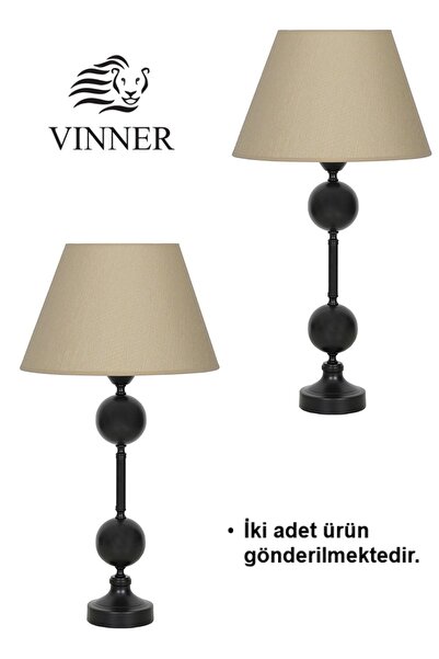 Vinner Passy Statik Siyah Metal Abajur