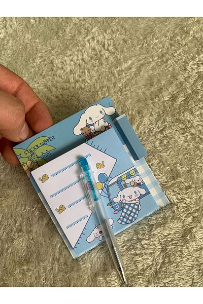 Meyra Accessories Sanrio Sticker Memo Pad and Mini Pen Kuromi Cinnamoroll My Melody Pompuroin Gift Set Mini Note