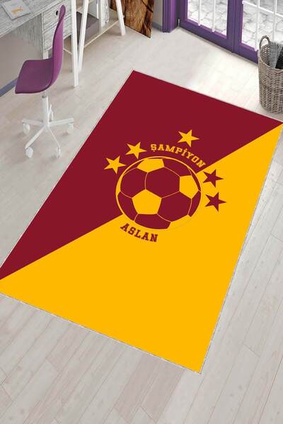 Viva Home Sarı Kırmızı Aslan Taraftar Halısı Yolluk VH076