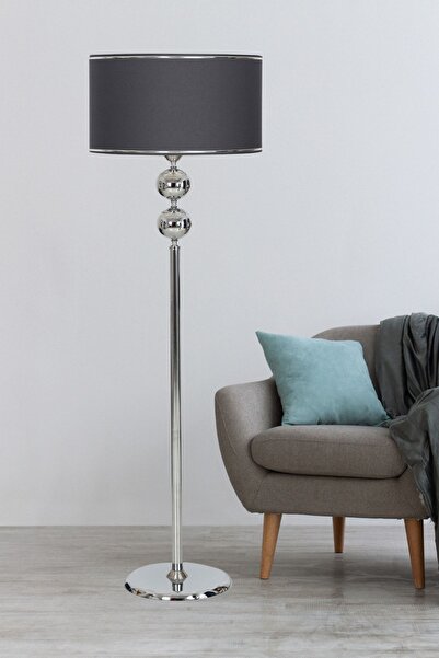 Vinner Krom Kaplama Çift Küre Metal Tek Ayaklı Lambader