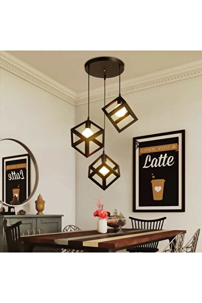 SimaAvize Rustik Retro Metal Küp Avize