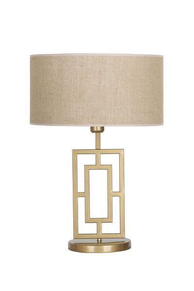 Vinner Puglia Eskitme Mat Gold Metal Abajur - Çuval Bezi Efektli