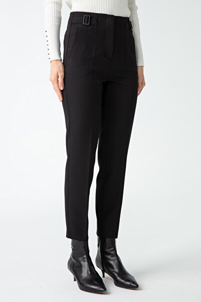Journey Trousers - Trim Belt Top, Epaulette and Buckle Detail, Skinny Leg