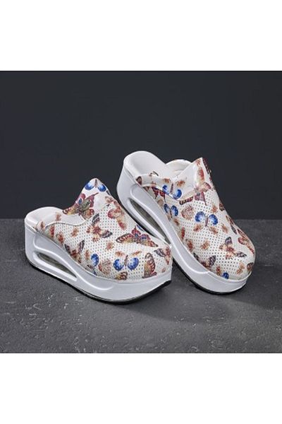 SABOTERLİK Wedge Heeled Orthopedic Hospital Nurse Γυναικείες Παντόφλες Kelebek