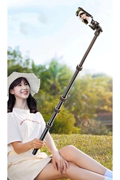 Asfal 195 Cm Çantalı, Kumandalı 2in1 Tripod Ve Selfie Çubuğu Telefon Ve Kamera Uyumlu Taşınabilir Monopod