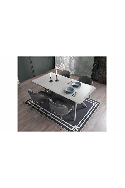 mobilyabazari Erva %100 MDF Yemek Masası ve 6 Sandalye