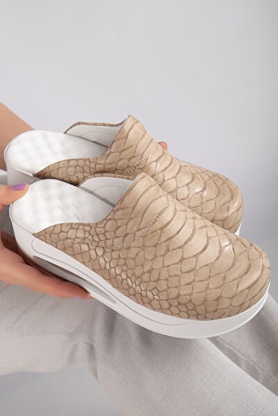 AREL MEDİKAL Papuci ortopedici cu model din nurcă Papuci pentru femei Doctor Nurse Hospital 902 Mink