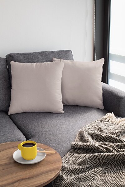 Viva Home Σετ 2 Μπεζ διακοσμητικές θήκες για μαξιλάρια διπλής όψης 43x43 εκ. ...