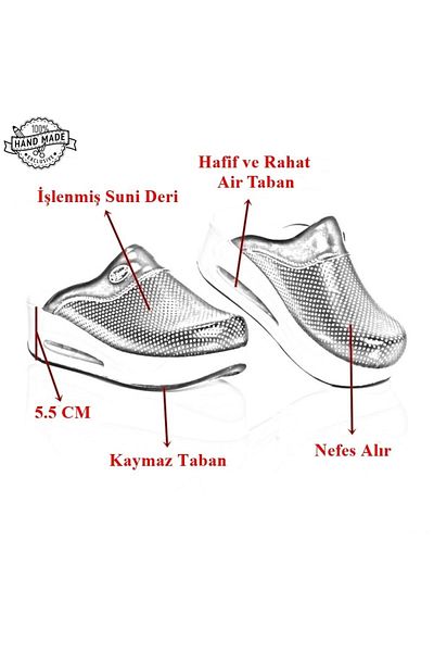 SABOTERLİK Air Sole Wedge Heeled Orthopedic Hospital Nurse Γυναικείες παντόφλες Sabo Κόκκινες