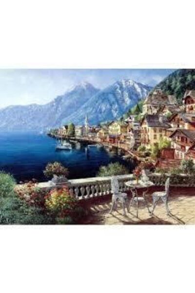 Pastelya Sayılarla Boyama Seti Çerçeveli Kasnaklı Yalı Manzarası 60 X 75 Cm