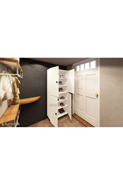 zerkaconcept Asos Tamamı Mdf 6 Raflı Çok Amaçlı Mutfak Banyo Ayakkabılık Dolap 50 Cm