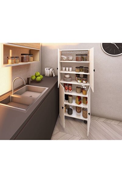 zerkaconcept Lavins Tamamı Mdf 6 Raflı Çok Amaçlı Mutfak Banyo Ayakkabılık Do...