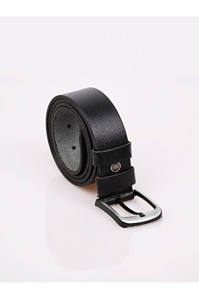 Home 100% Genuine Buffalo Leather Black Men's Belt 4 Cm
