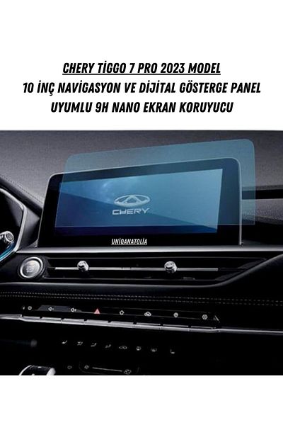 UniqAnatolia Chery Tiggo7 Pro 2023 Navigation and Digital Instrument Panel Compatible Nano Screen Protector