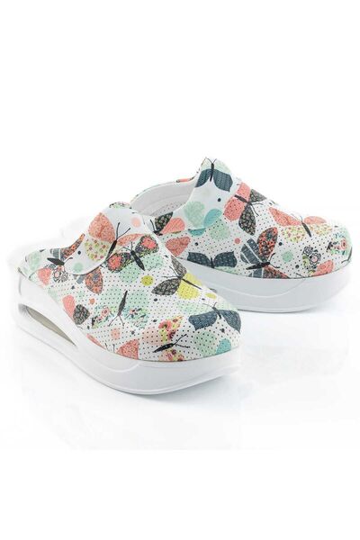 AREL MEDİKAL Papuci de damă pentru asistentă medicală de spital cu talpă aer cu model de fluture