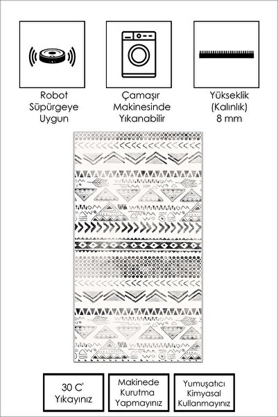 Confidence Home Black Scandinavian Living Room Carpet - Washable, Non-Slip Base, Stain Resistant, Kitchen and Runner