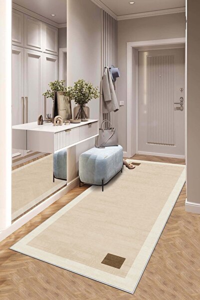 Lavita Home سجادة غرفة المعيشة باللون البيج قابلة للغسل في الغسالة وقاعدة مضادة للانزلاق ومقاومة للبقع