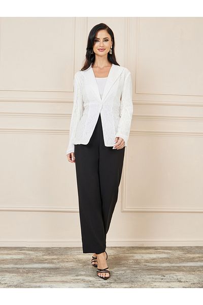 Styli All Over Lace Single Breasted Regular Fit Blazer