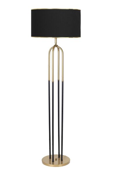 Vinner Houston Eskitme  Mat Gold Detaylı Metal Lambader - Gold Siyah