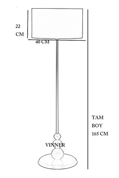 Vinner Lima Eskitme Kaplama Düz Metal Ayaklı Lambader - Capadocia Desenli